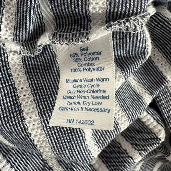 STS Sail to Sable Short Sleeve Navy White Dress Striped Size Large - Picture 7 of 7